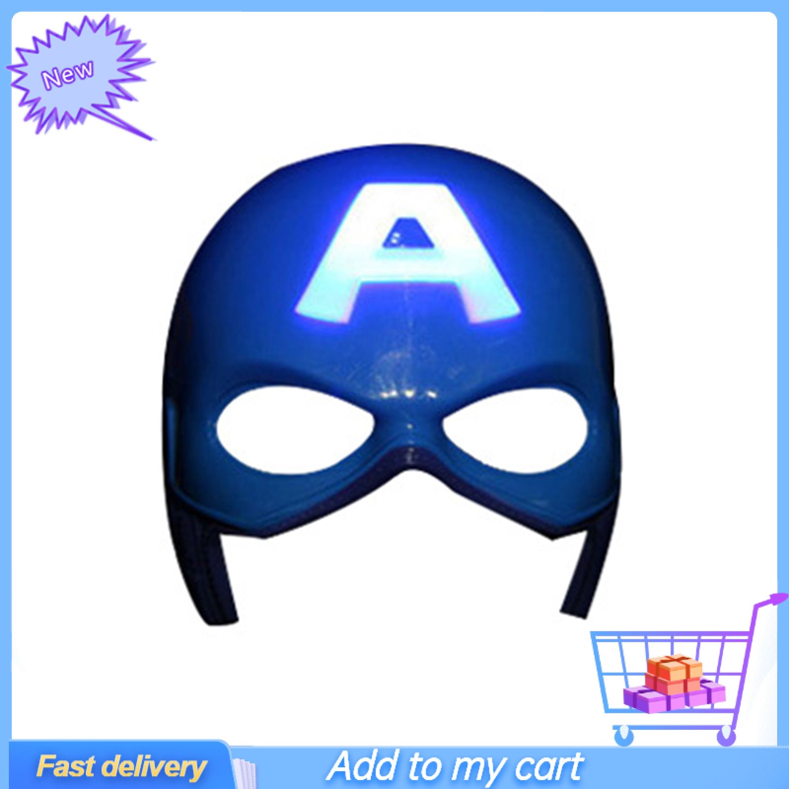 Costume Face Cover Anime Caption America Design Cosplay Prop Plastic  Shield Cloak for Halloween