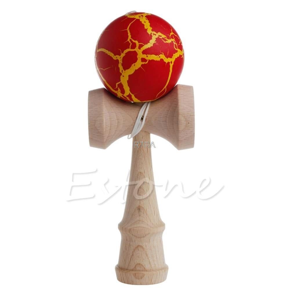 Hot Crack Pattern Paint Toy Bamboo Kendama Best Wooden Educational Toys Kids Toy