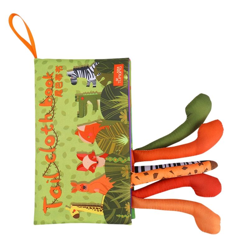 TUMAMA Baby Rattles Mobiles Toy Soft Animal Tails Cloth Book born Stroller Hanging Toy Baby Early Learning Educational Toys Green
