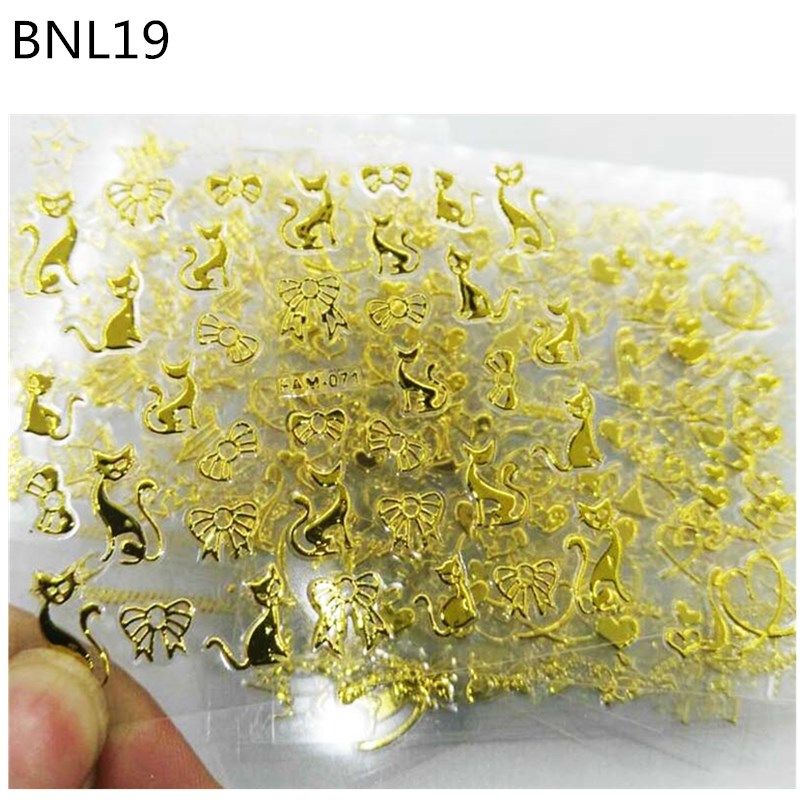 30 Pcs/SET Nail Art Sticker Gold/ Silver/ Red/ Blue Adhesive Sticker Butterfly/Flower Nail Decals 3D Manicure Art Tattoo Sticker