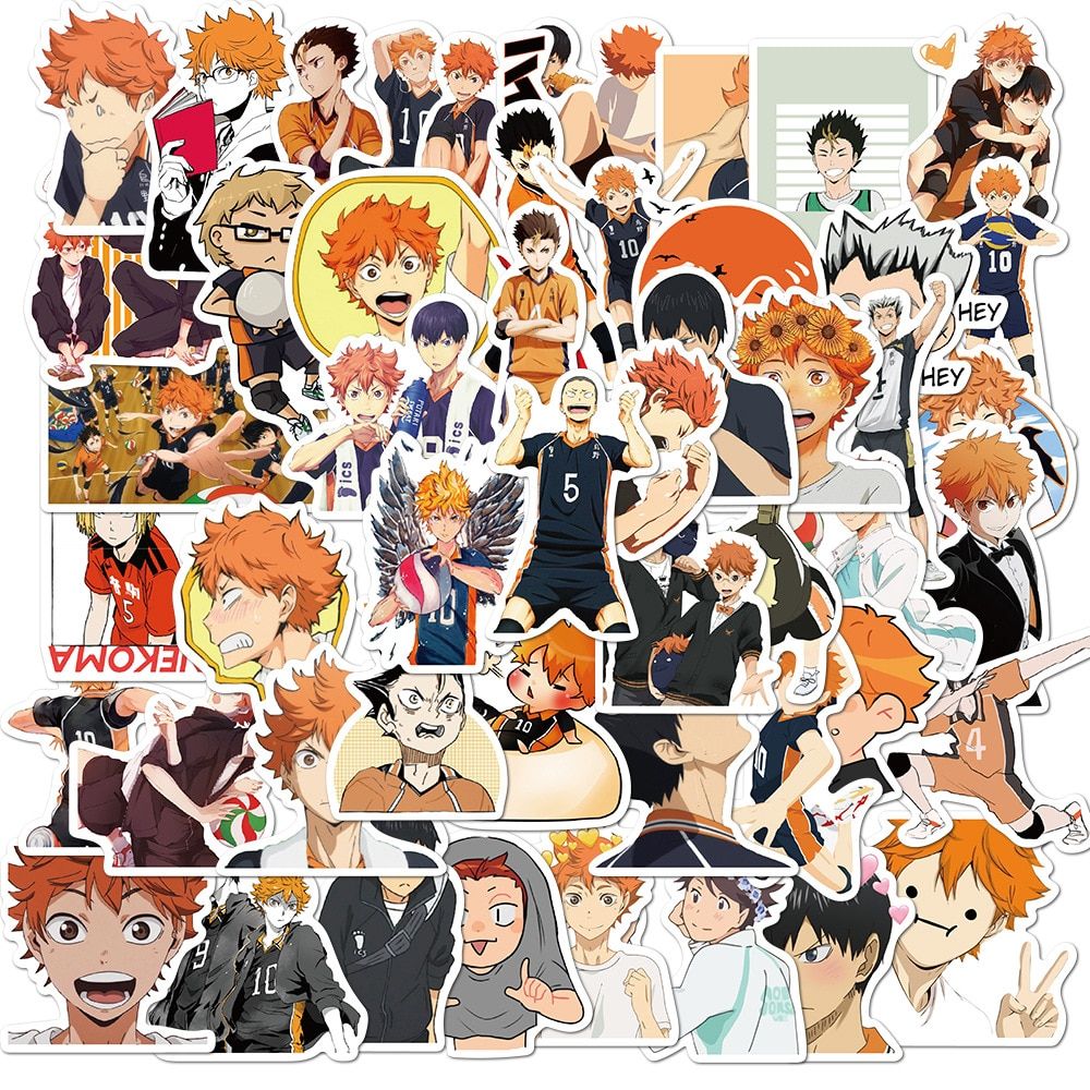 50PCS 2020 Anime Haikyuu!! Stickers Pack For DIY Laptop Phone Guitar Suitcase Skateboard PS4 Volleyball Teenager Haikyuu Sticker