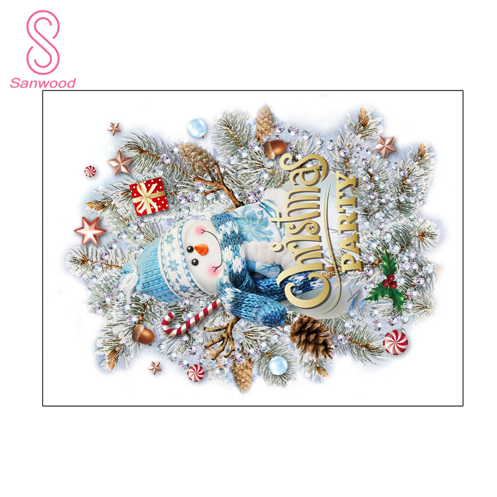 Wall Decal Moisture-proof Christmas Element Glass Sticker