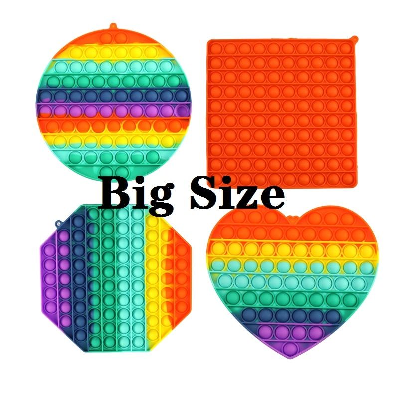 Big Size 3D Push Bubble Square Heart Fidget Sensory Toy for Autisim Special Needs Anti-stress Game Stress Relief Squishy