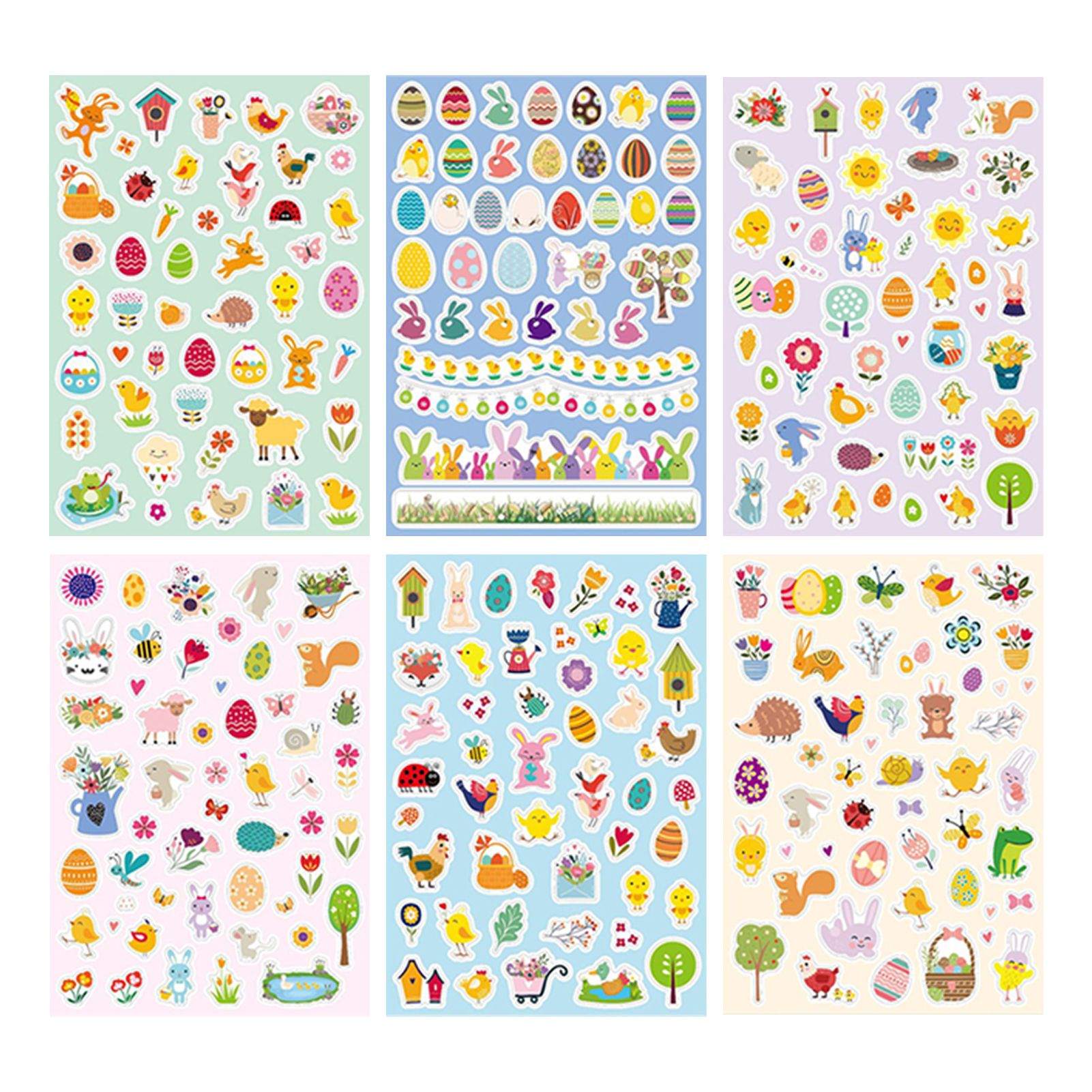 Glass Sticker Eye-catching Cartoon Easter Element book Decal