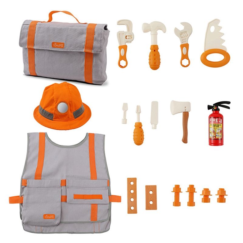 JOUYI TUMAMA 16 Pcs Engineer Role Play Costume Dress-Up Set Children's Play House Pretend Play Baby Toys Gifts Playset Kits