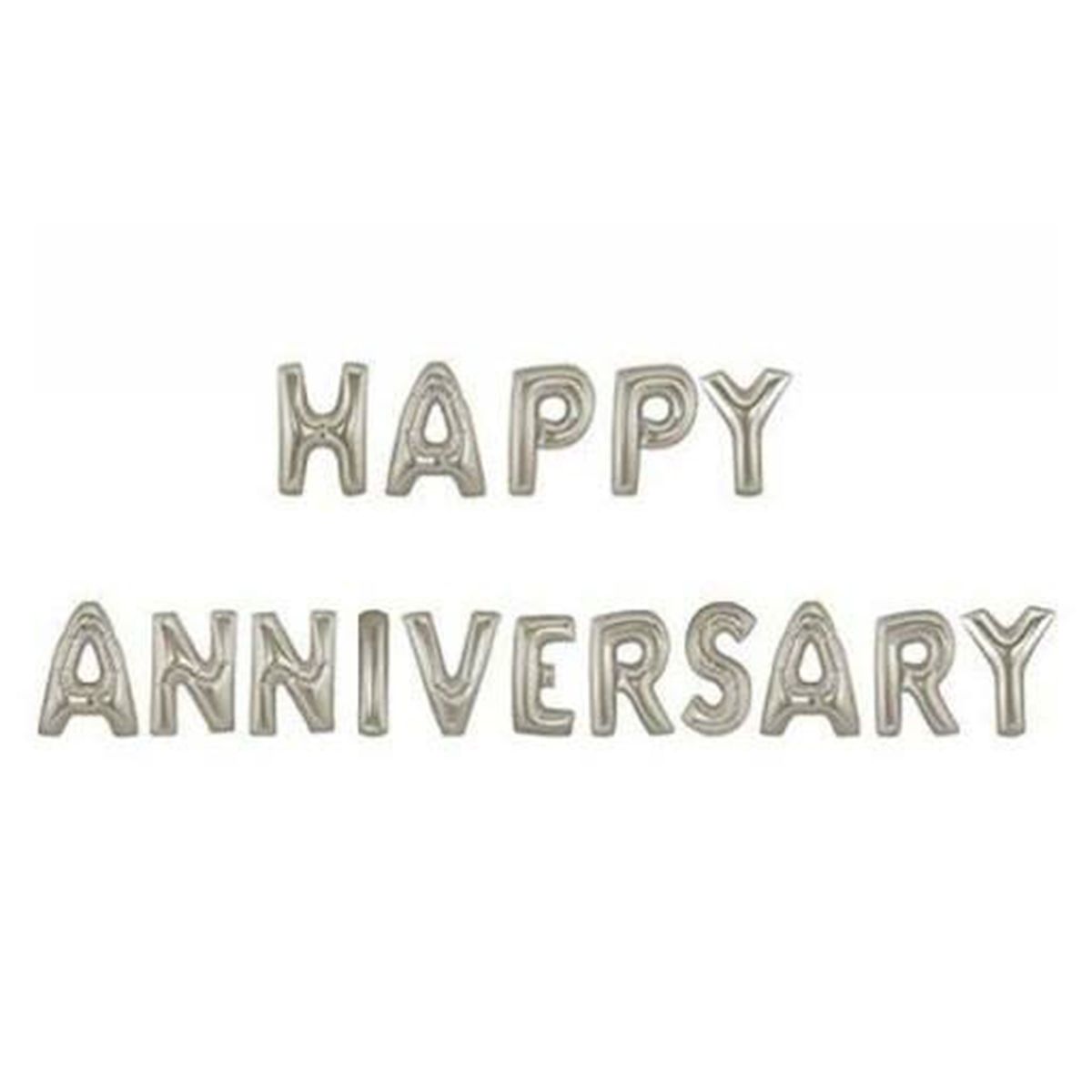 happy anniversary foil banner silver