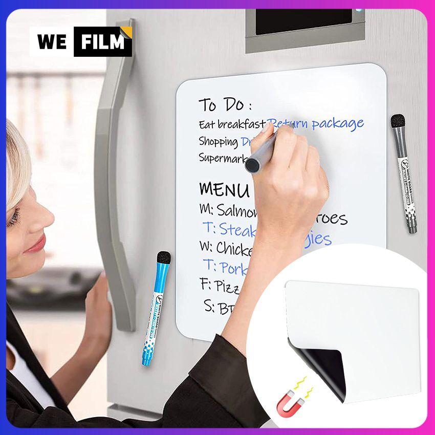 Magnetic dry erase whiteboard paper,kids board to-do list grocery shopping and planning magnet pad suitable for refrigerator Anti-fouling technology