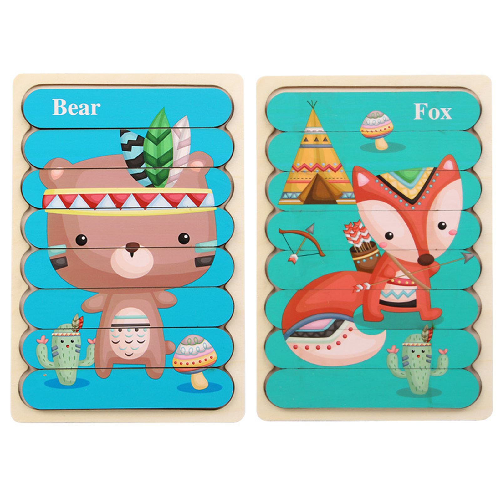 Wood Puzzles Easy to Complete Children Learning Educational Puzzles