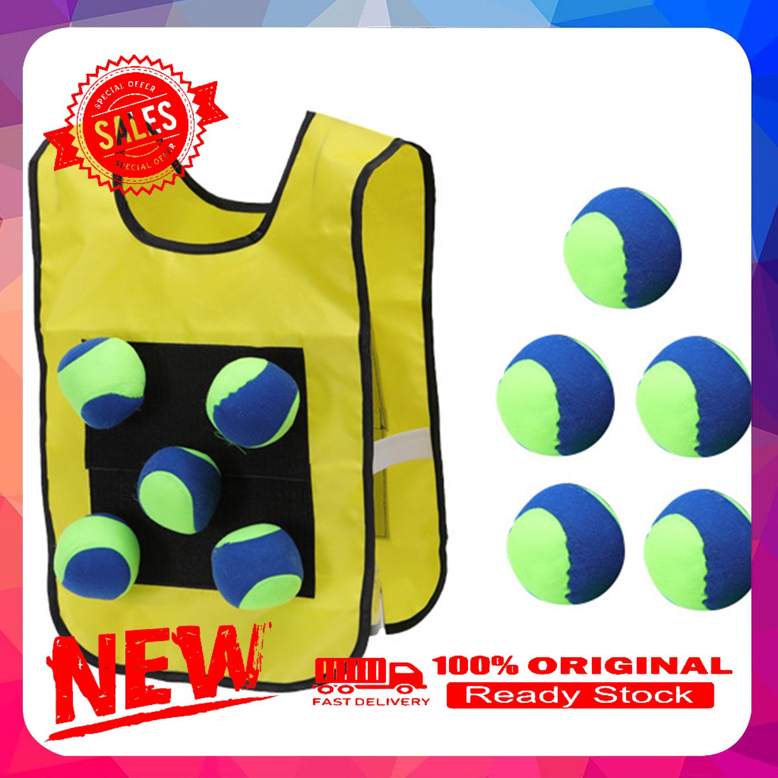 Parent-child Ball Toy Adhesive Exquisite Workmanship Elastic Waistcoat Dodgeball Toy for Game
