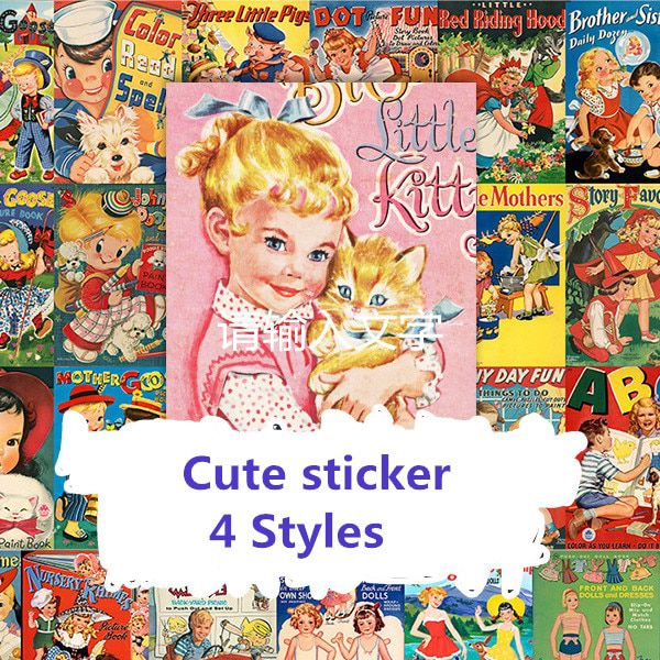 18PCS vintage baby Stickers Crafts And Scrapbooking stickers kids toys book Decorative sticker DIY Stationery