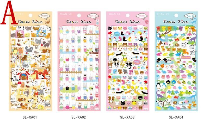 4pcs/lot Kawaii Funny Stickers Rabbit Paper Sticker Kids Animals Small Sticker for Children Diary Decor Cartoon Sticker
