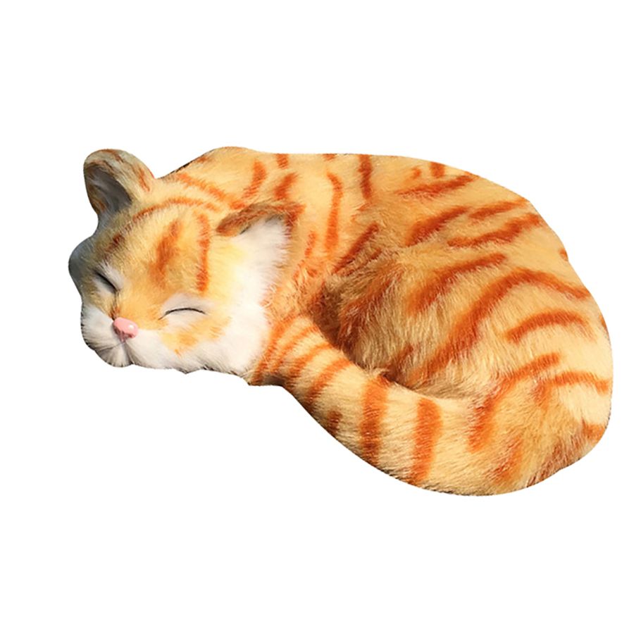 Realistic Cute Sleepy Cat Photography Props Desktop Home Car Decor Toy Gift