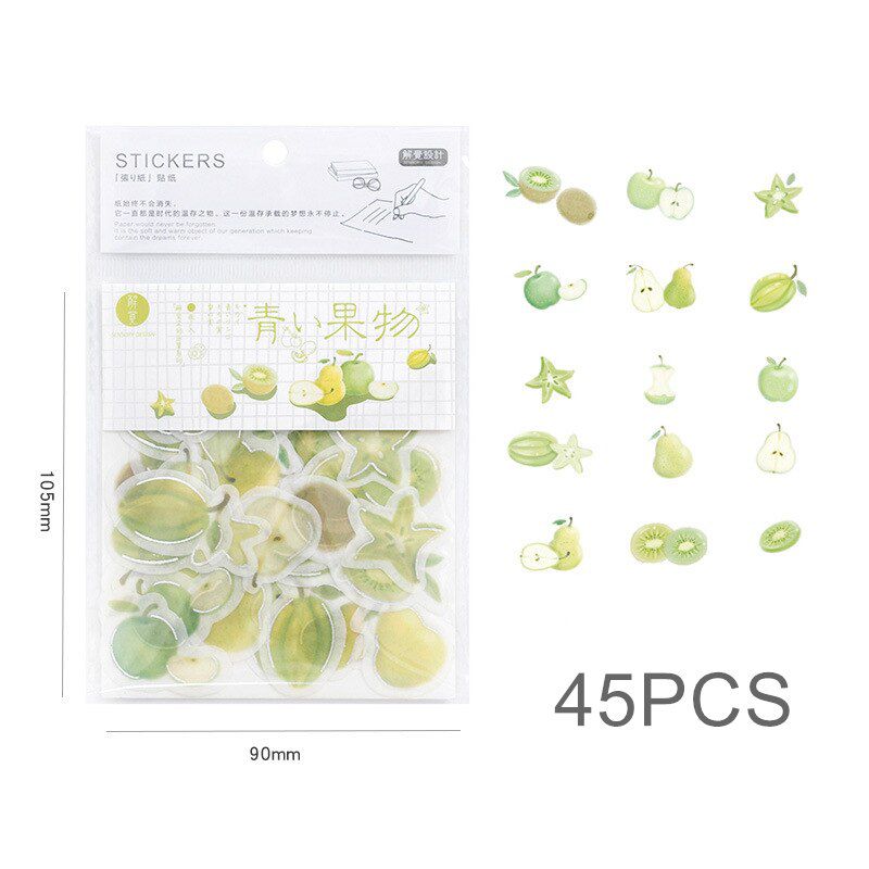 45pcs/set Simple cute fruit stickers diary Life handbook stickers diy decoration mobile phone cup children toys