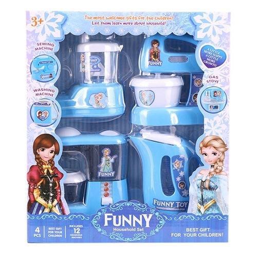 Plastic Funny House Hold Set - Blue and White