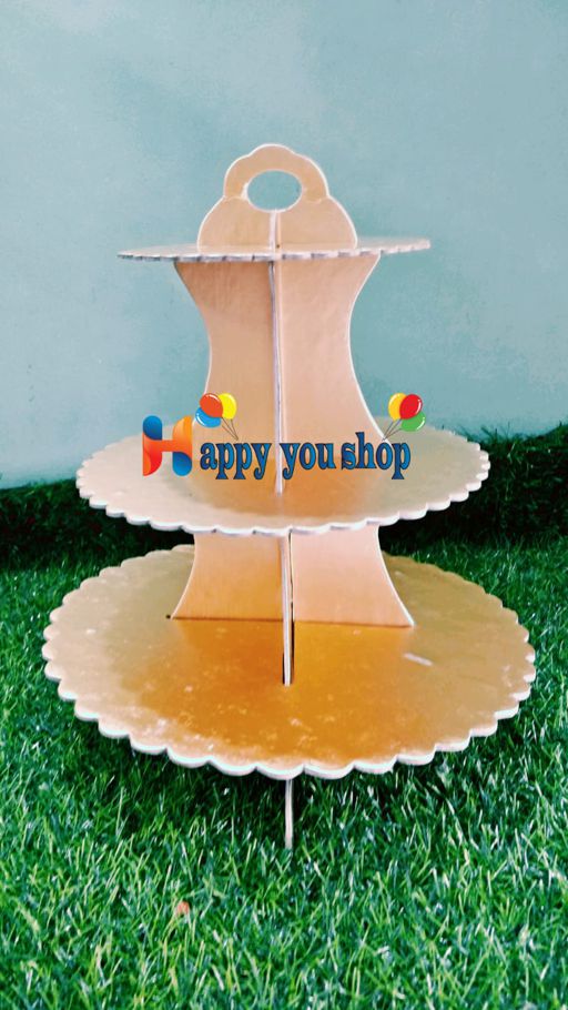 1 Piece 3 Tier Cupcake Stand Paperboard Cake Stand DIY Cake And Cupcake Display Stand For Baby Birthday Party