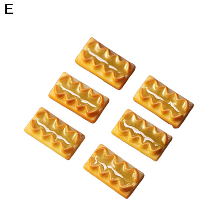 6Pcs Biscuit Model Small Anti-deformed 1/12 Ratio Dollhouse Assorted Sauce Cookies for Micro Restaurant