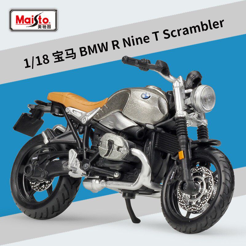 Maisto 1:18 BMW R Nine T Scramb Alloy Diecast Motorcycle Model Workable Shork-Absorber Toy For Children Gifts Toy Collection