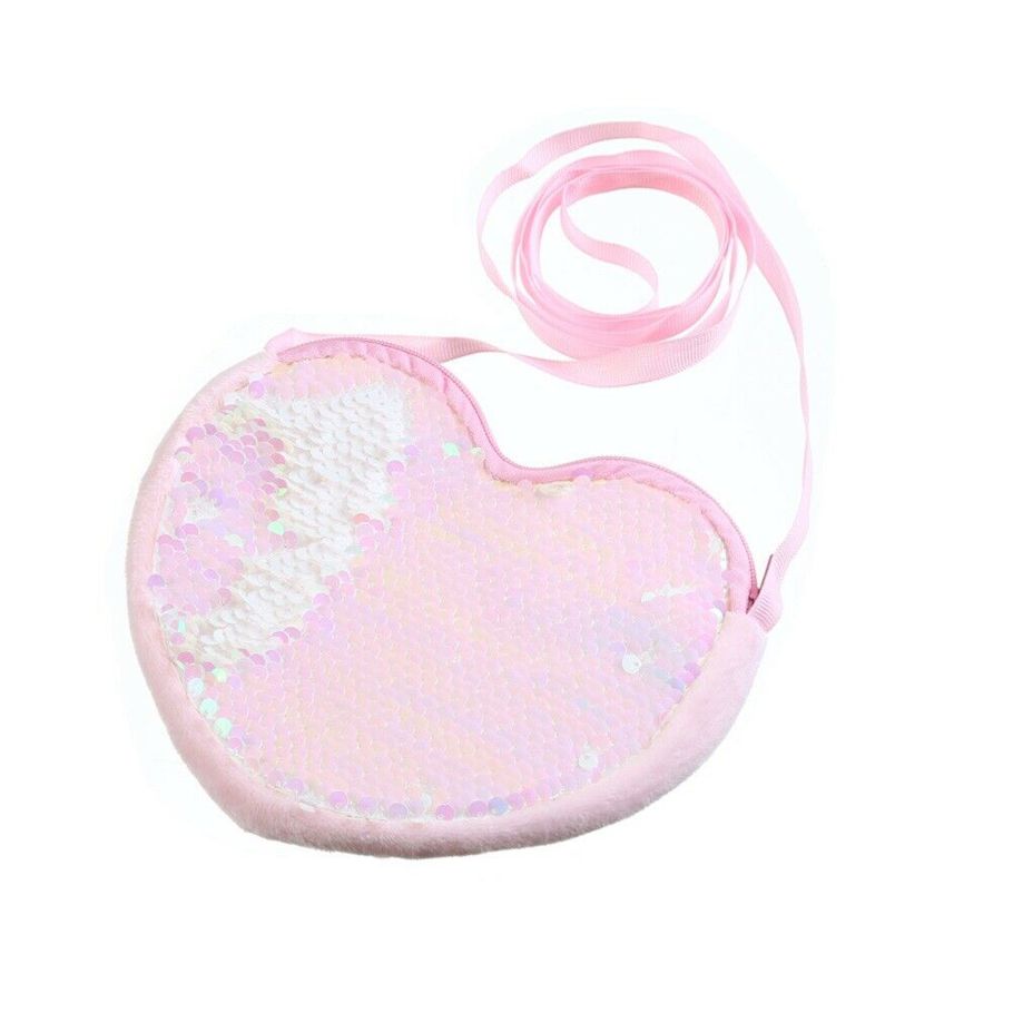 2019 Baby Accessories Kid Baby Girl Love Hearts Sequins Crossbody Coin Purse Wallet Clutch Bags Colorful Rainbow Purses Props