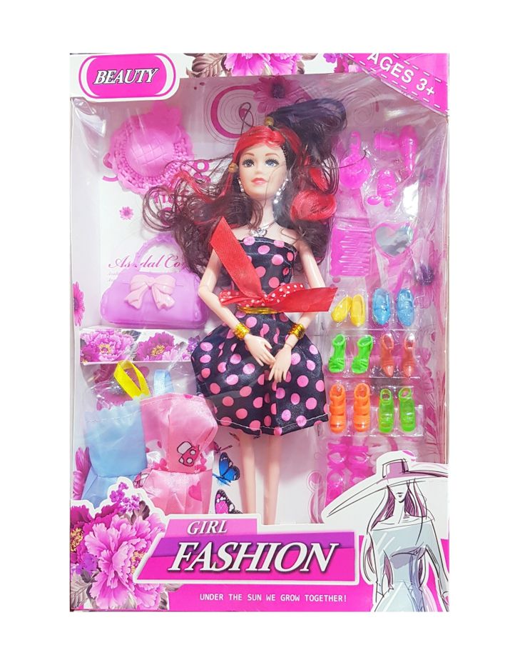 Barbie Angel Girl Doll With 1X Dress & 8 Shoes Barbie Princess Doll - Multicolor