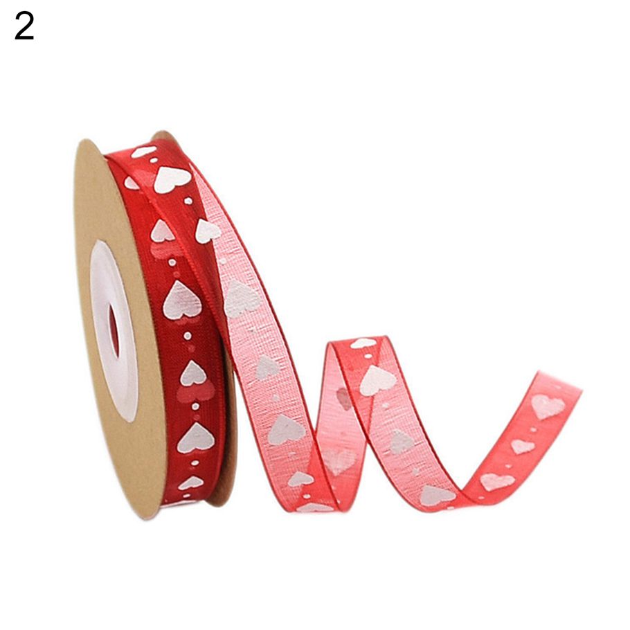 Wrapping Ribbon Lightweight Elegant Heart Pattern Ribbon Decor