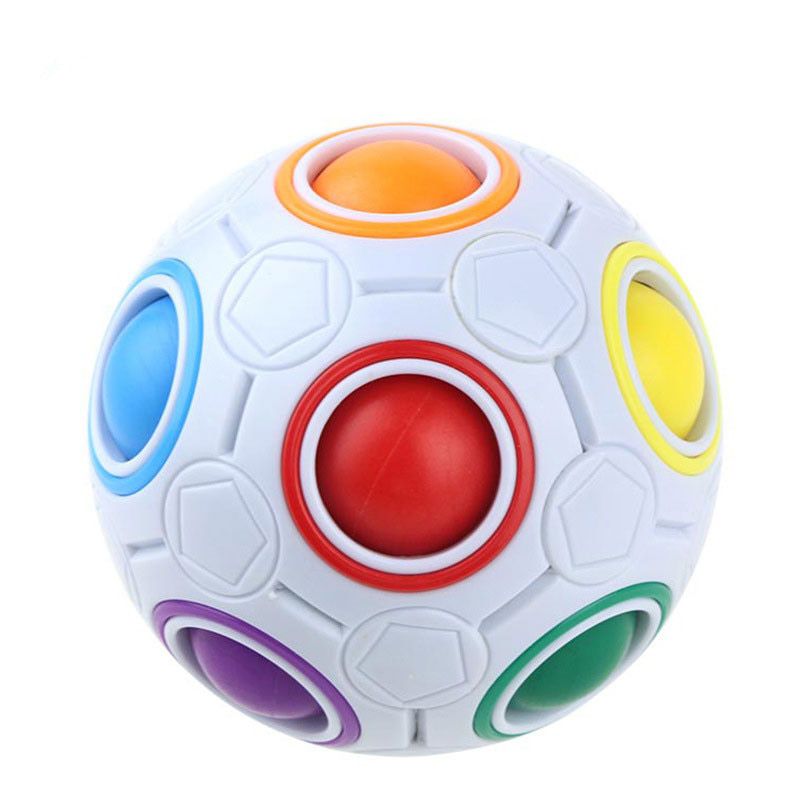Novelty Creative Rainbow Football Creative Ball Children Kids Spherical Magic Cube Toy Learning And Education Puzzle Toys Gift