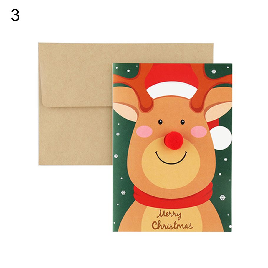 Blessing Card Exquisite Christmas Favor Invitation Card with Envelope