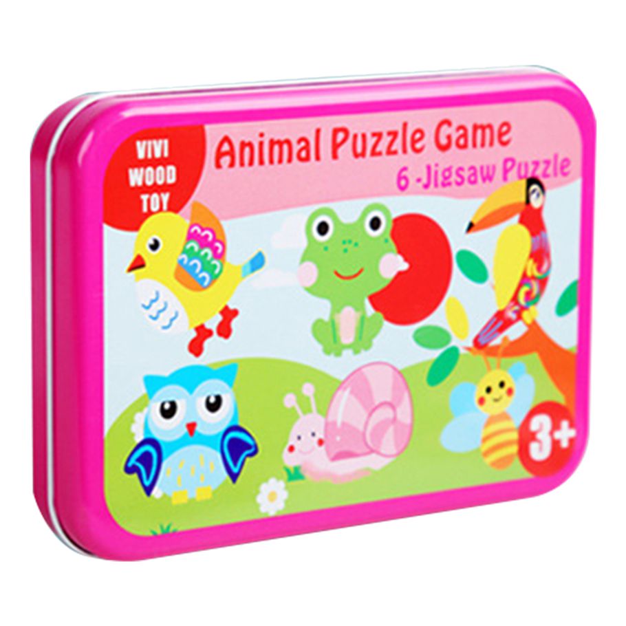 6Pcs Kids Animal Vegetable Vehicle Wooden Jigsaw Puzzle Early Educational Toy