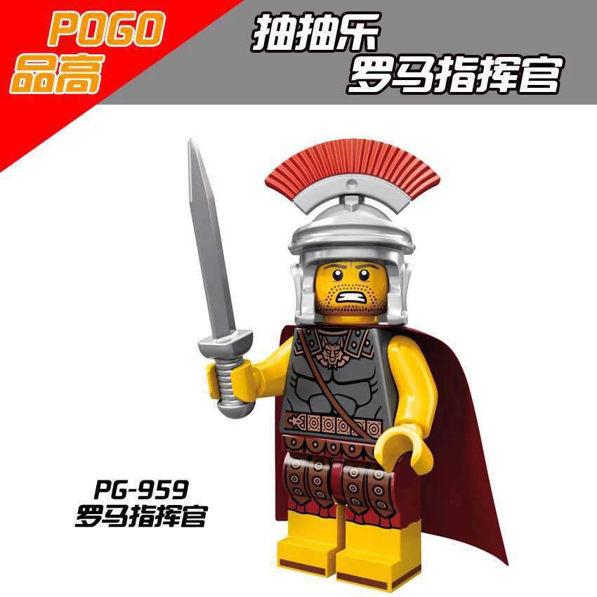 Single Sale Spartacus Military Roman Warrior Commander Portrait Series Children's Clone Minifigure Soldier Character DIY Building Block Toys PG958-960