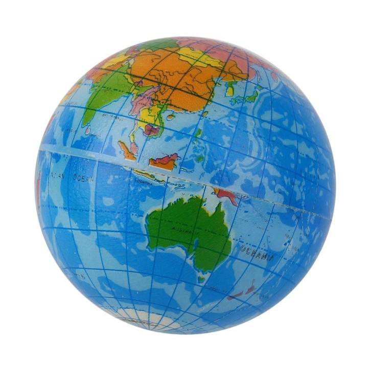 UR World Map Foam Earth Globe Stress Relief Bouncy Ball Atlas Geography Toy TH092