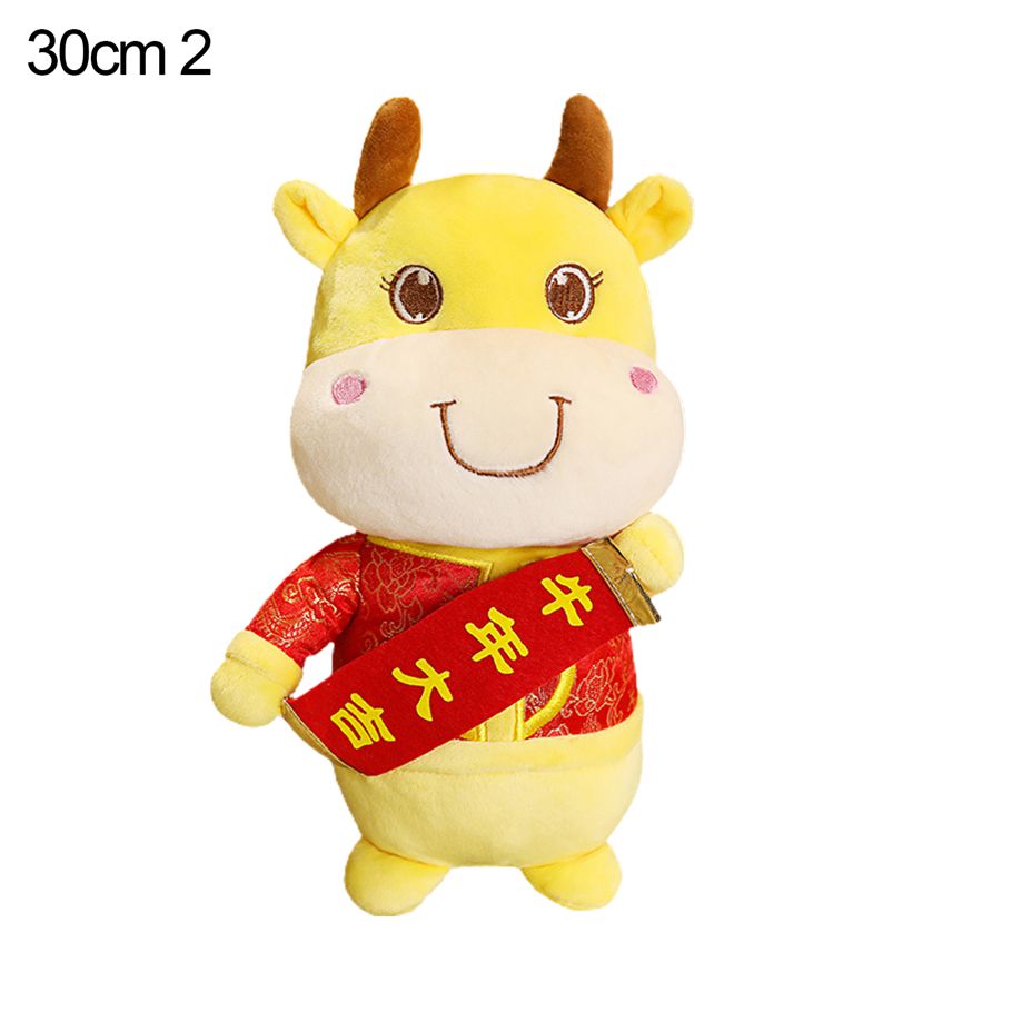 2021 Ox Mascot Cattle Doll Stuffed Chinese Zodiac Toy Home Decor Photo Prop