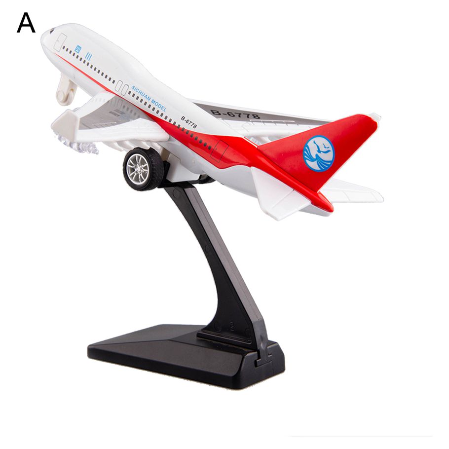 Airplane Model Lighting Effect Sounding Pull-back Passenger Plane Model Toy for Outdoor