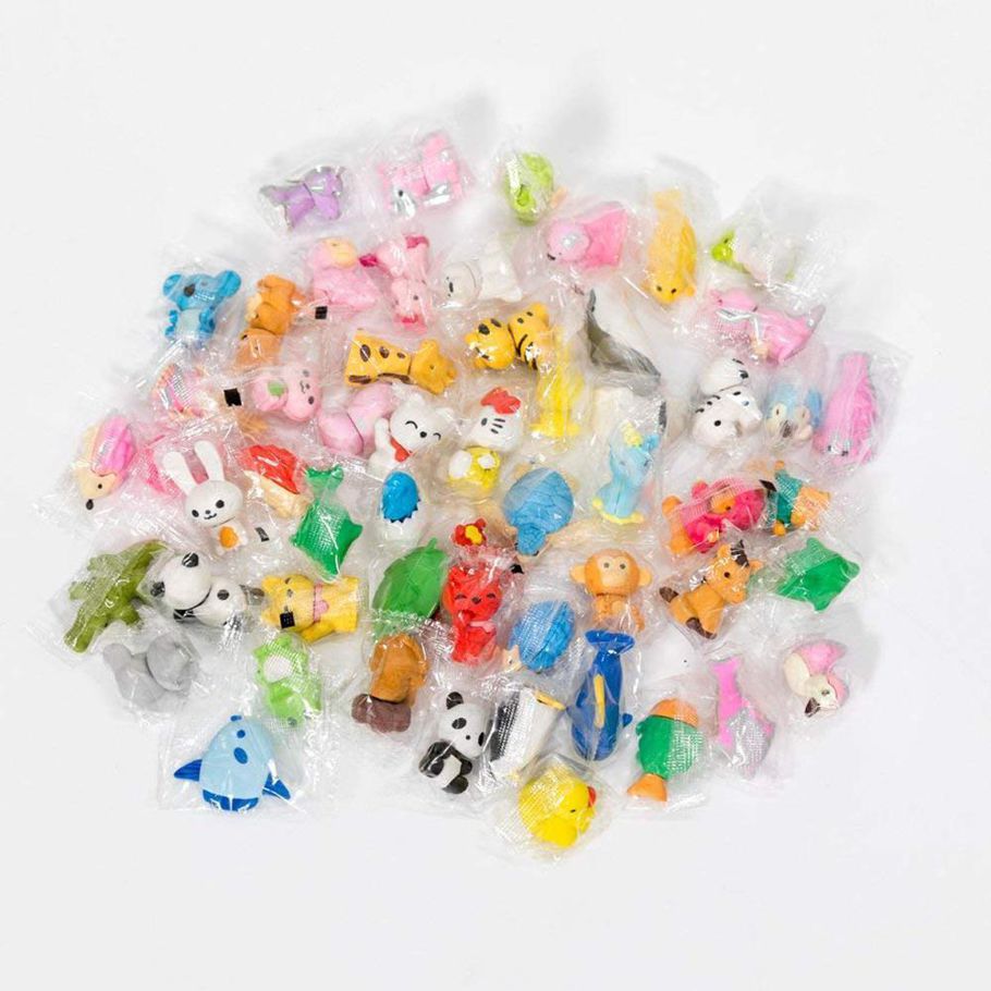 30PCS Funny Toys Animal Shaped Erasers Collectible Assorted Puzzle Erasers School Supplies Gifts