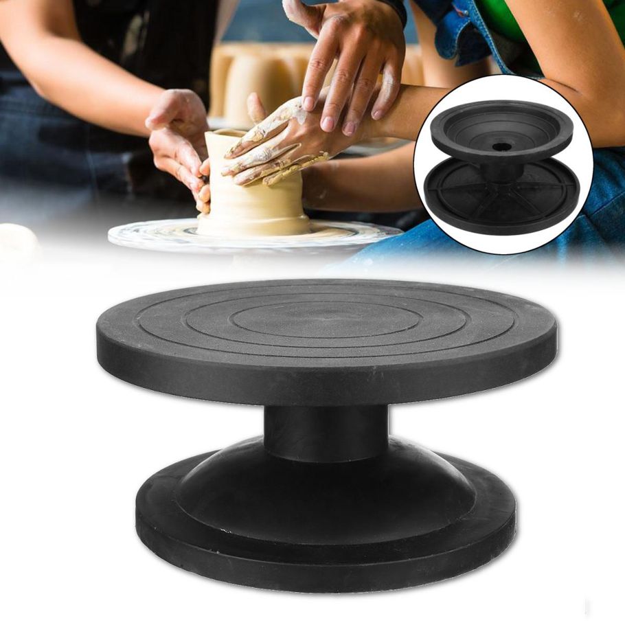25CM Metal Pottery Banding Wheel Stationery Turntable Turnplate Clay Sculpture Modelling - 25cm black