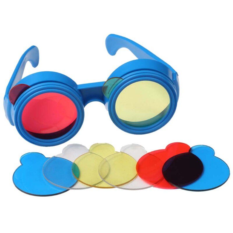 Kindergarten Kids Three Primary Color Glasses Replaceable Lenses Overlapping Color Mixing Principle Science Experiment Children