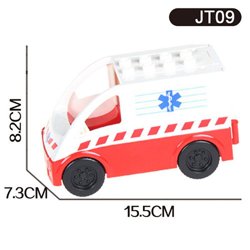 Large Particles Building Blocks Accessories DIY Vehicle Bricks Car Fire Truck Toys For Children Gift