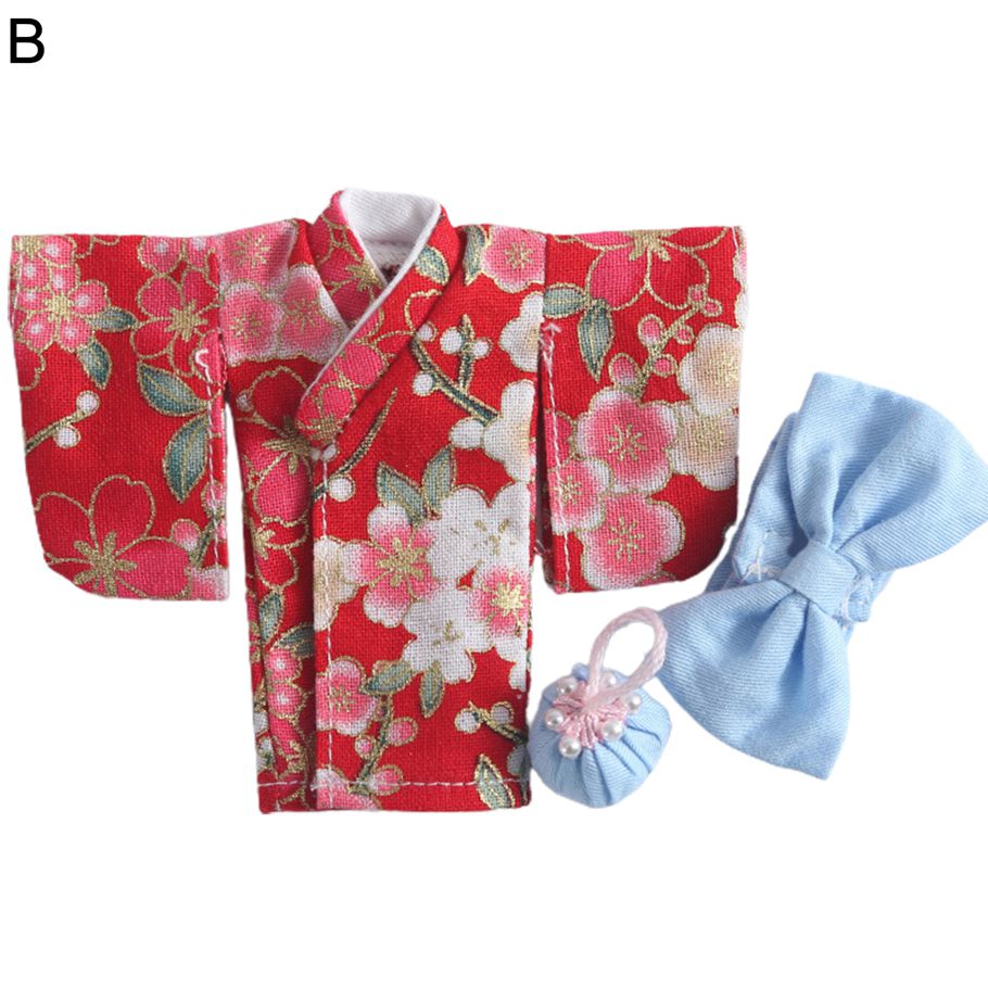 Doll Clothes Portable Stylish Fine Workmanship Doll Costume Kimono Set for Kids