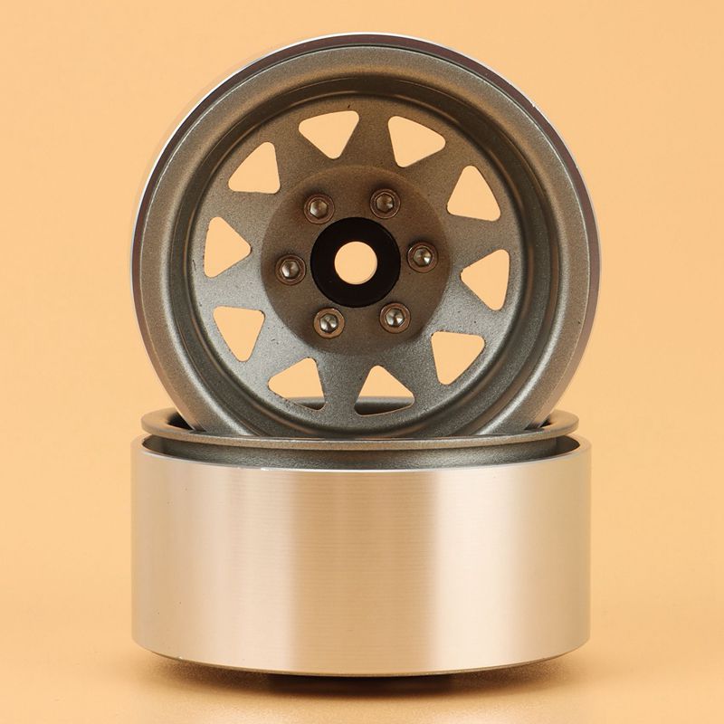8PCS Deep Dish Wagon 1.9 Metal Beadlock Wheel Hub Rim for 1/10 RC Crawler Axial SCX10 90046 Traxxas TRX4 RC4WD D90,2