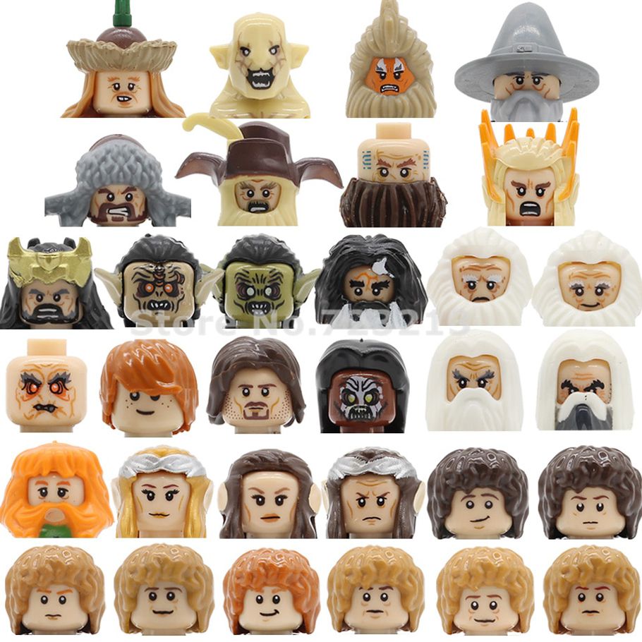 Feleph Single Movie Ring Dwalin Figure Head Bifur Bain Balin Thorin Gandalf Baggins Building Block Models Bricks Kits Toys