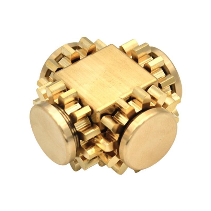 Fingertip Gyro Gear Linkage Cube Pure Copper Finger Mechanical Gyro Adult Decompression Craftsman Feelings Toy Gift