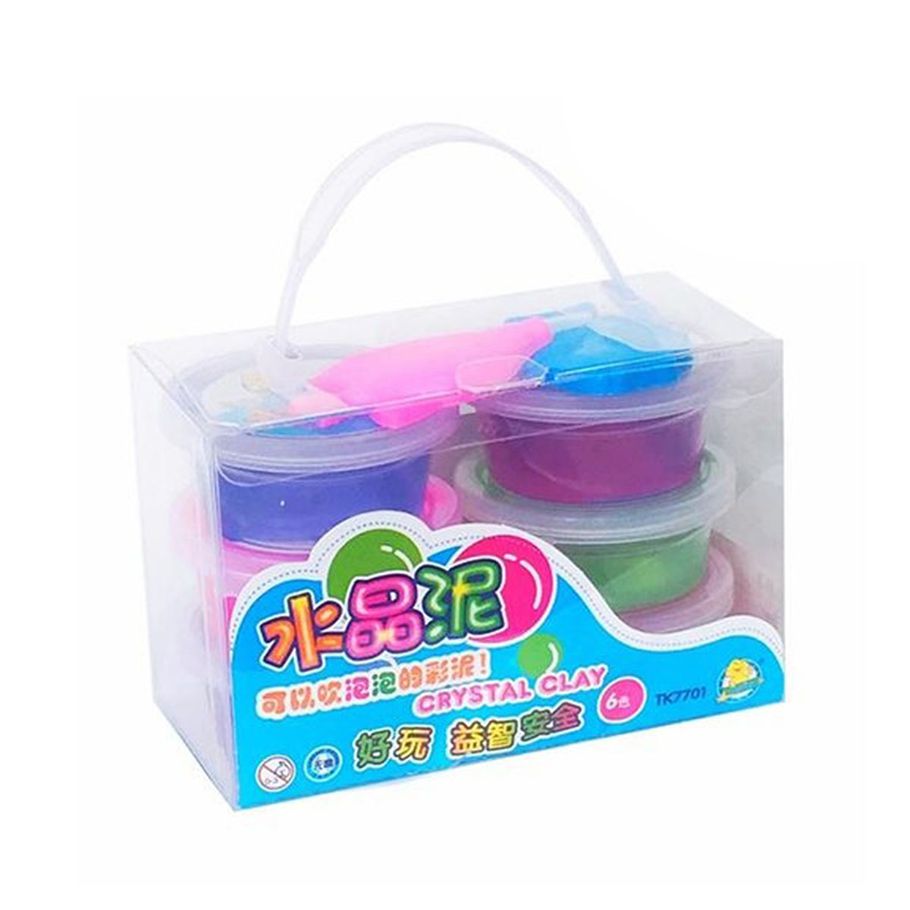 Multi Colors Crystal Mud Play Dough Kids Baby Fun Toys Crystal Colored Intelligent Hand Gum Slime Gift - Slime