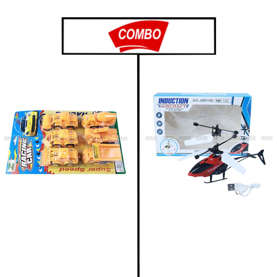CONSTRUCTION TRUCK SET & INSTRUCTION  HELECOPTER COMBO PACK