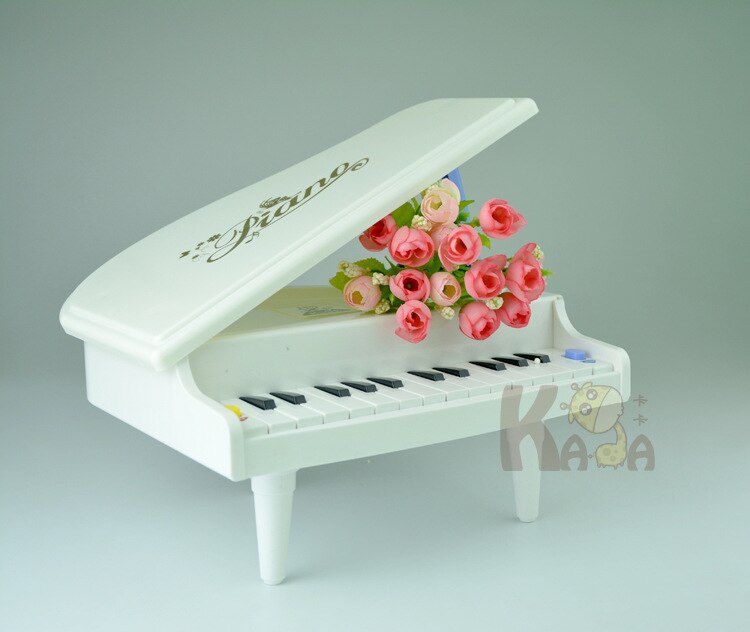 Mini Simulation Piano Toy Pre-school Music Instrument Toy White Colorful Lights Musical Piano Toy Early Childhood Education