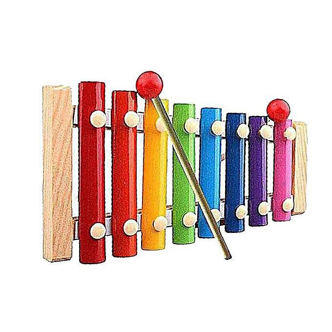 Wooden Xylophone Hand Knock Piano Toy - Multi-Color
