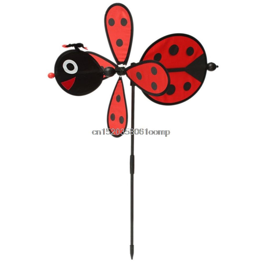 Bumble Bee / Ladybug Windmill Whirligig Wind Spinner Home Yard Garden Decor Classic Toys 1PC ## Drop Ship