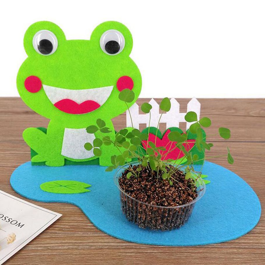 Happy Small Farm Non-woven Stickers Children's Diy Handmade Creative Toys - multicolor frog