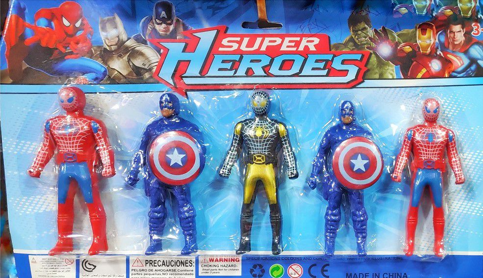 Super Heroes Action Figure Plastic Toy - 5 pcs set