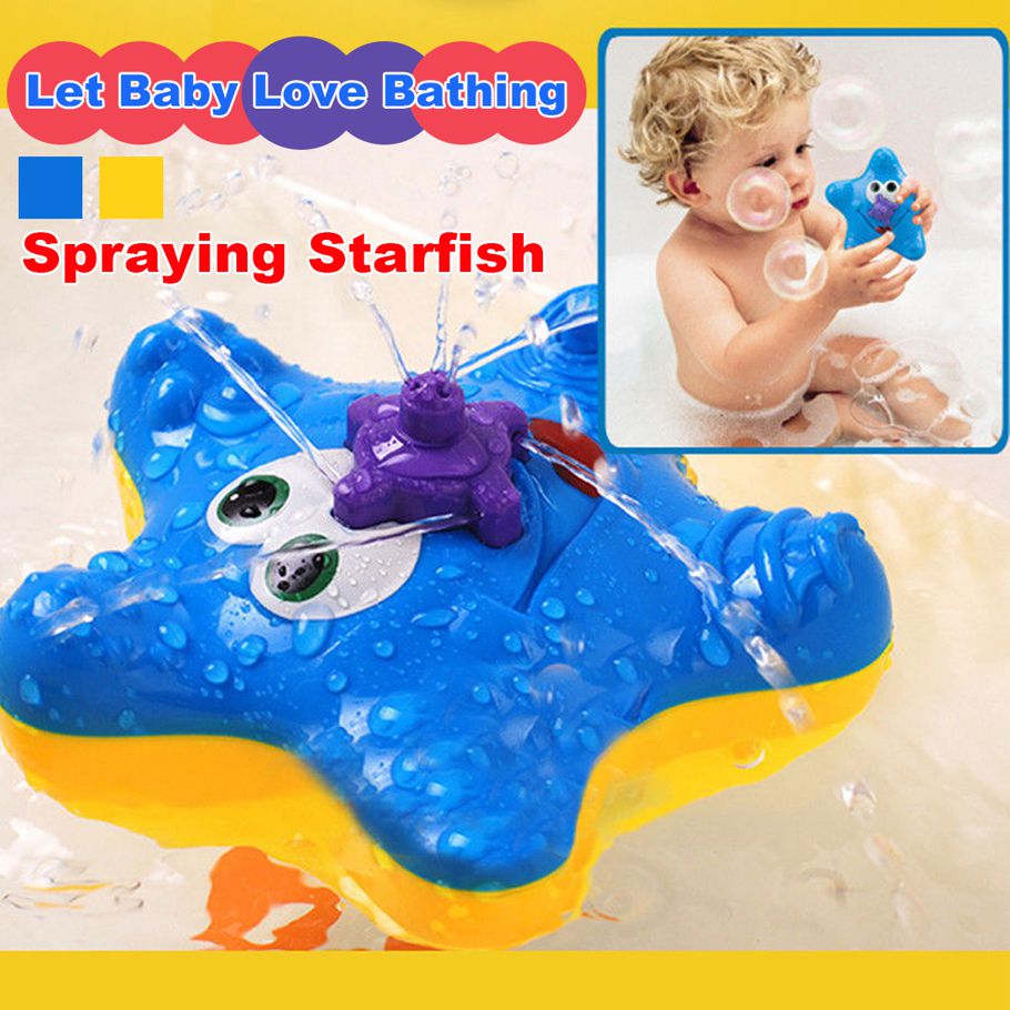 Watering Starfish Fountain Bath Toy Baby Bathroom Shower Water Spray Toys Kids