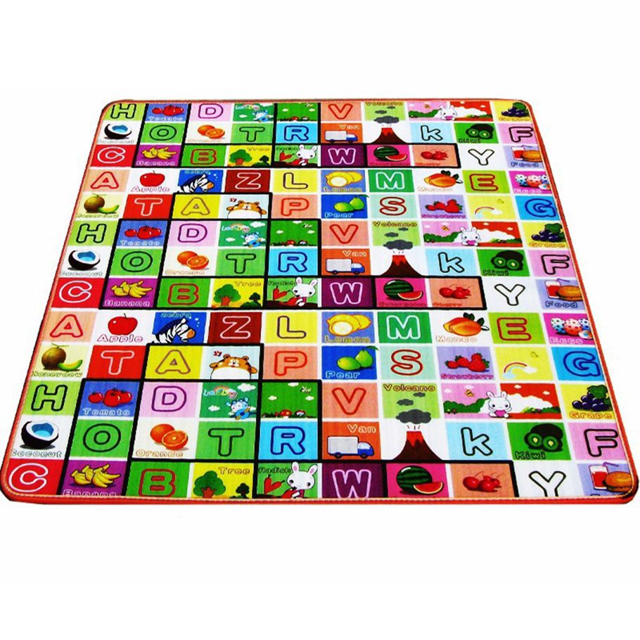 Thickened Double Sided PE Baby Crawling Creeping Kids Play Mat Soft Cartoon Children Activity Foam Floor Eco-Friendly Damp-Proof Gym Picnic Pad