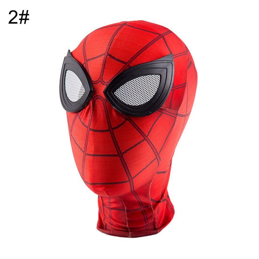 Kids Adults Spiderman Full Head Mask Hood Helmet Superhero Cosplay Headgear
