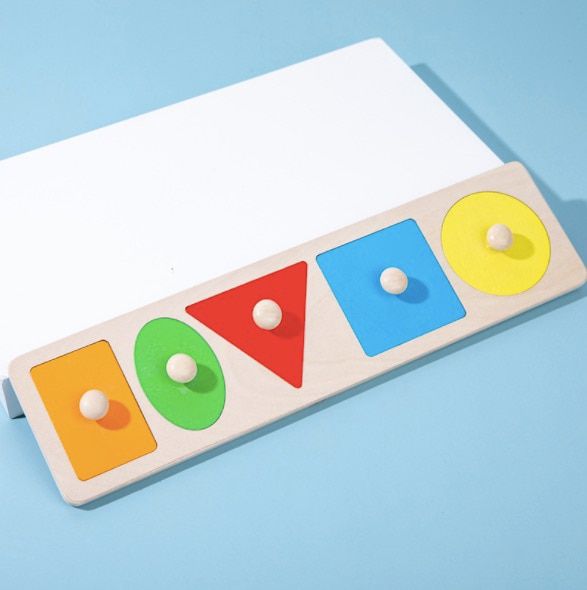 Wooden Montessori Board Geometric Shape Sorting Math Montessori Puzzle Colorful Preschool Learning Educational Game Baby Toy